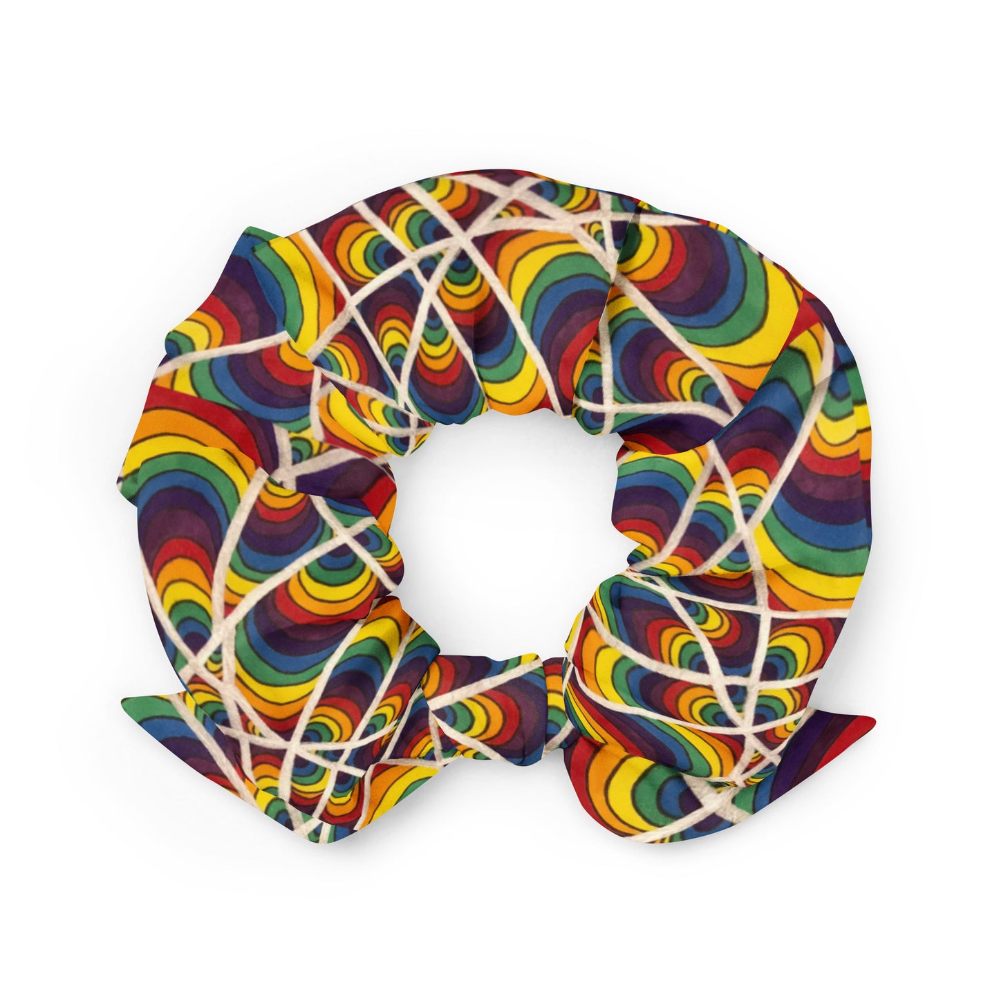 Recycled Rainbow Scrunchie