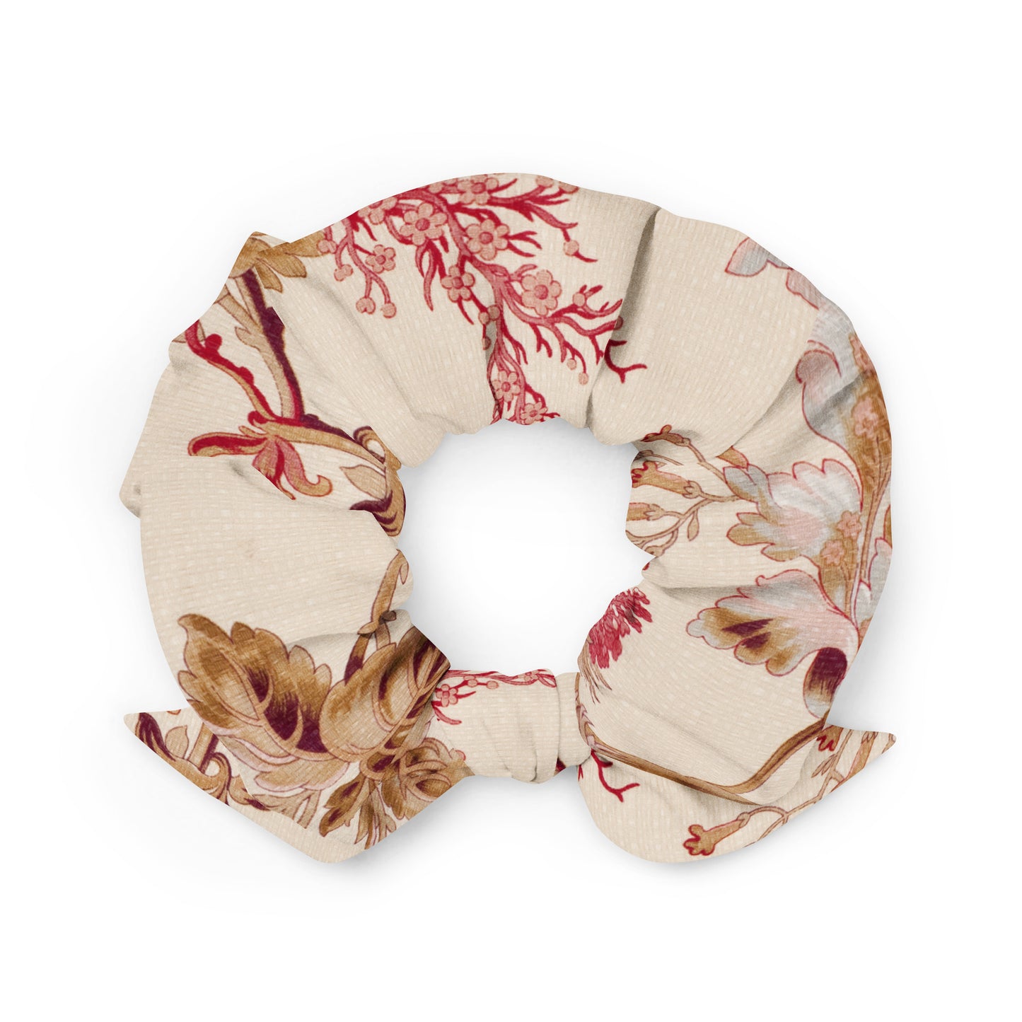 Recycled Pink Floral Scrunchie