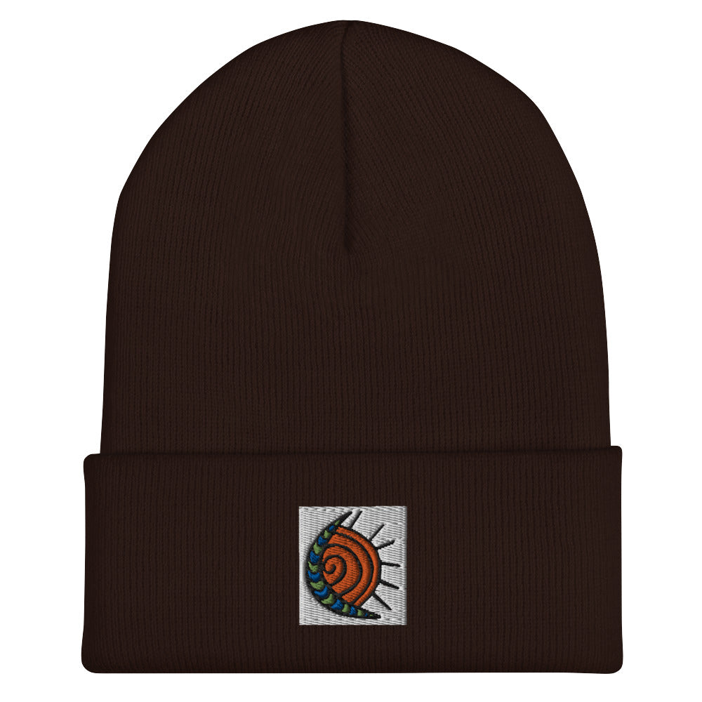 Embroidered Sun/Moon Cuffed Beanie