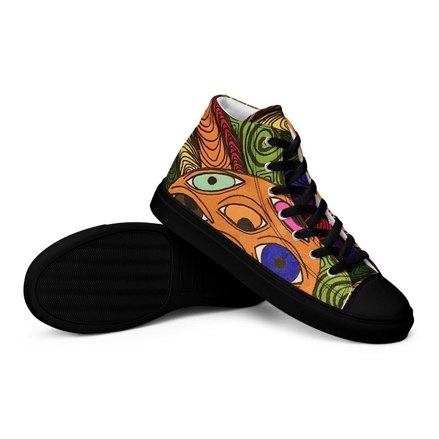 Colorful Eyes Men’s High Top Canvas Shoes