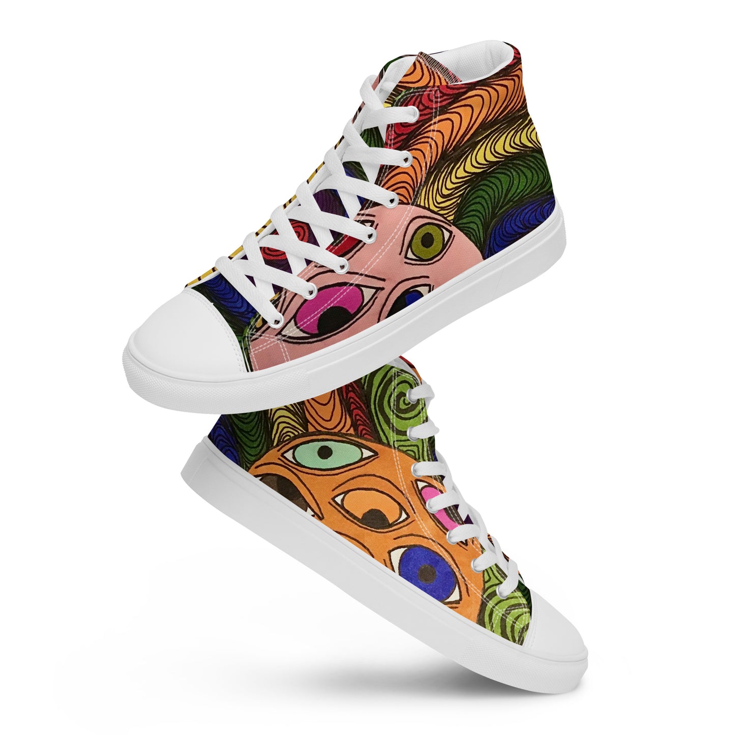 Colorful Eyes Men’s High Top Canvas Shoes