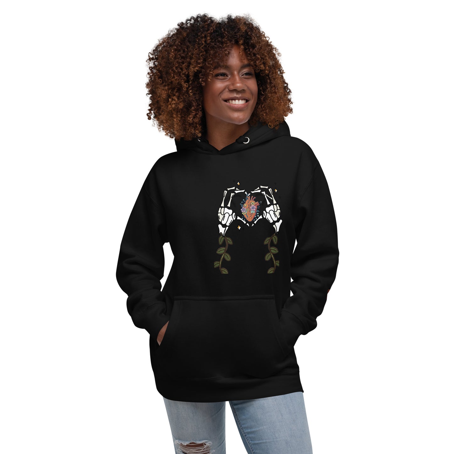 Skeleton Heart Hands Hoodie