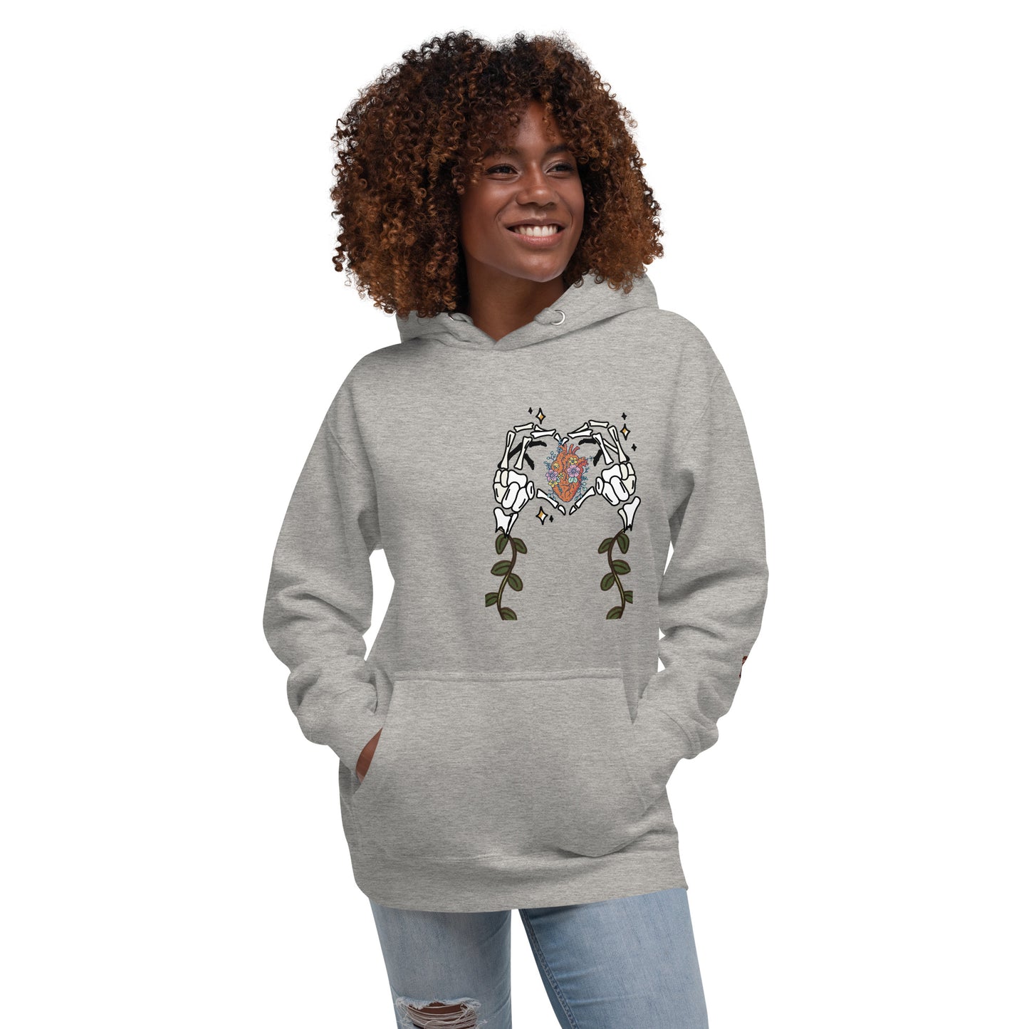 Skeleton Heart Hands Hoodie