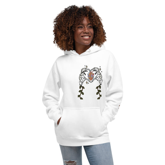 Skeleton Heart Hands Hoodie