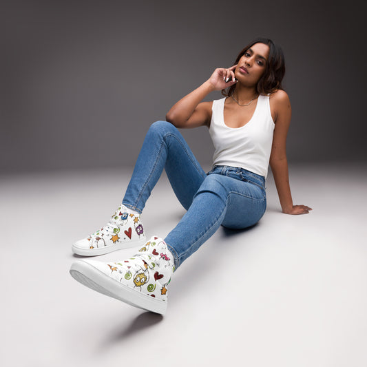 Rainbow Sprites Women’s High Top Canvas Shoes